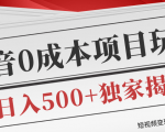 短视频变现套路剖析，抖音0成本赚钱项目玩法，日入500+独家揭秘（共2节视频）-鱼梓小栈