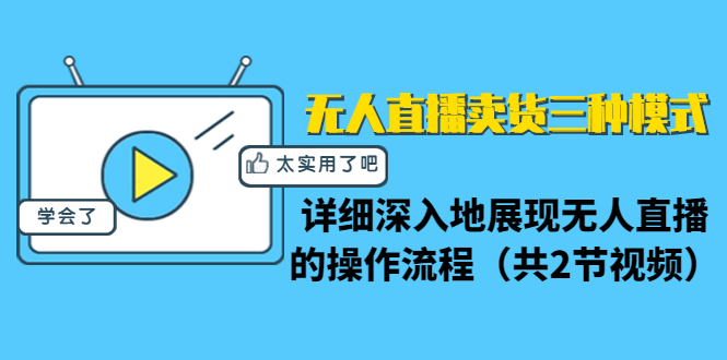 无人直播卖货三种模式：详细深入地展现无人直播的操作流程（共2节视频）-鱼梓小栈