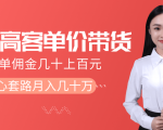 抖音高单价带货项目，一单佣金几十上百元，核心套路月入几十万（共3节）-鱼梓小栈