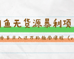 斜杠蜻蜓·闲鱼无货源暴利项目：让你百分百月入过万的教学课程（v1-v5班）-鱼梓小栈
