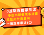 0基础直播带货课：小白也能低成本搭建疯狂卖货直播间：1场直播带货6万-鱼梓小栈