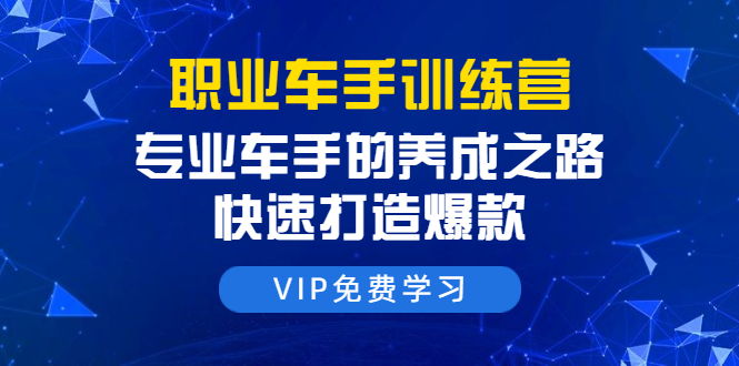 职业车手训练营：专业车手的养成之路，快速打造爆款（8节-无水印直播课）-鱼梓小栈