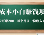 零成本小白赚钱实操项目,一天可赚200+ 每个月多一份收入来源-鱼梓小栈