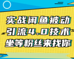 实战闲鱼被动引流4.0技术,坐等粉丝来找你,实操演示日加200+精准粉-鱼梓小栈
