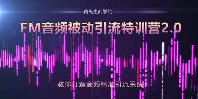 黄岛主·FM音频引流特训营2.0：独家引流模式，单账号50W+播放量，轻松变现-鱼梓小栈