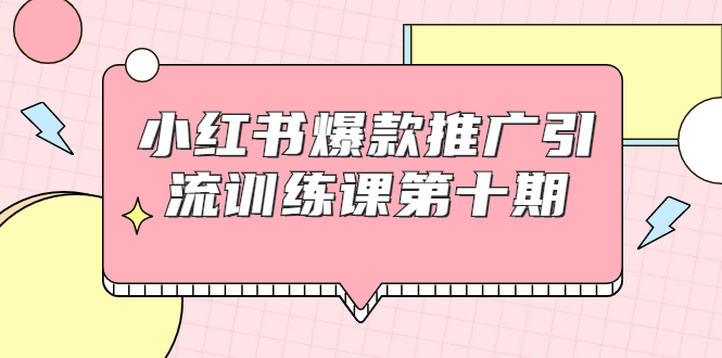 小红书爆款推广引流训练课第十期，手把手带你玩转小红书，轻松月入过万-鱼梓小栈