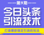 今日头条引流技术第9期，打造爆款稳定引流 百万阅读玩法，收入每月轻松过万-鱼梓小栈