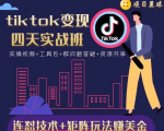 tiktok变现四天实战班，连怼技术+矩阵玩法赚美金！价值998元-鱼梓小栈