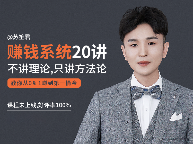 苏笙君的赚钱系统20课 教你从0到1赚到你的第一桶金（不讲理论，只讲方法论）-鱼梓小栈
