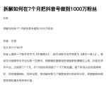 从开始到盈利一步一步拆解如何在7个月把抖音号粉丝做到1000万-鱼梓小栈