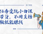 全民任务变现小白课，不用带货，不用直播，拍视频就能赚钱-鱼梓小栈