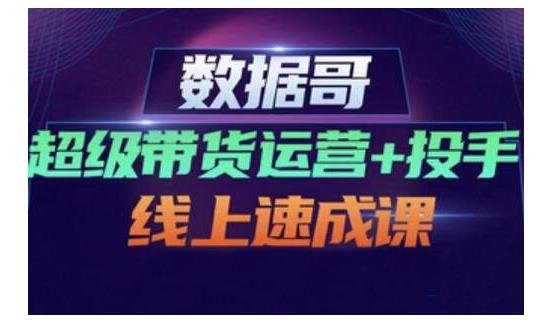 数据哥·超级带货运营+投手线上速成课，快速提升运营和熟悉学会投手技巧-鱼梓小栈