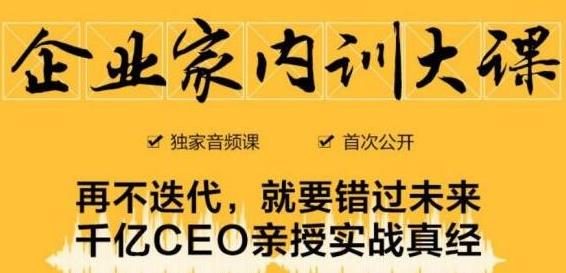 企业家内训大课，未来企业必学经验，价值1299元-鱼梓小栈