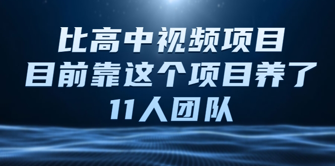 比高中视频项目，目前靠这个项目养了11人团队【视频课程】-鱼梓小栈