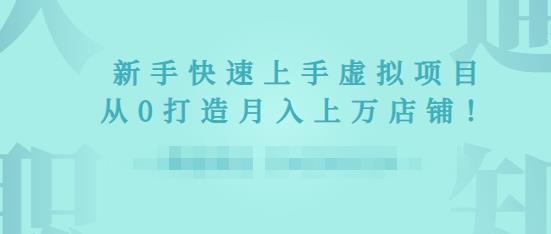 2022年虚拟项目实战指南，新手从0打造月入上万店铺-鱼梓小栈