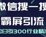 微信搜一搜霸屏引流课，打造被动精准引流系统，轻松日引300行业精准粉-鱼梓小栈