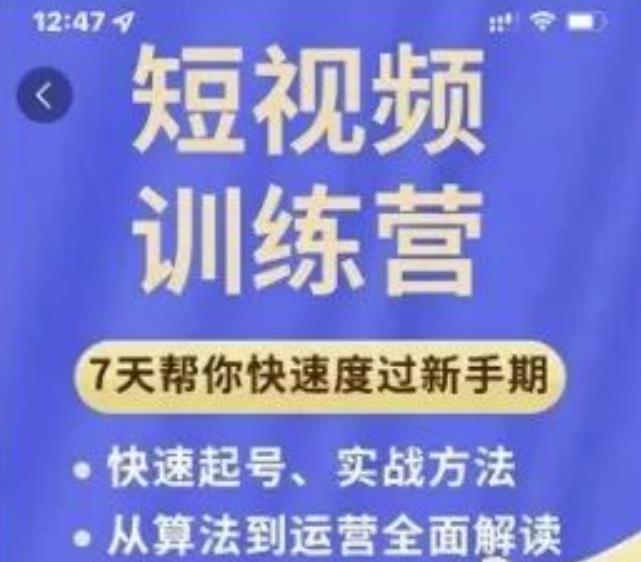 成哥从入门到精通7天短视频运营训练营，理论、实战、创新共42节课-鱼梓小栈