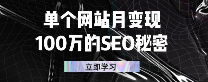 单个网站月变现100万的SEO秘密，百分百做出赚钱站点-鱼梓小栈