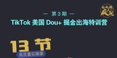 TikTok美国Dou+掘金出海特训营，美国dou+成功投放95%-鱼梓小栈