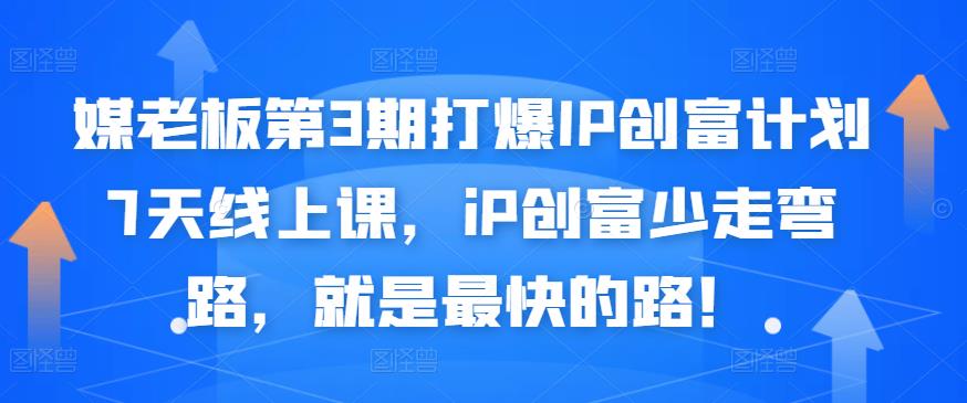 媒老板第3期打爆IP创富计划7天线上课，iP创富少走弯路，就是最快的路！-鱼梓小栈