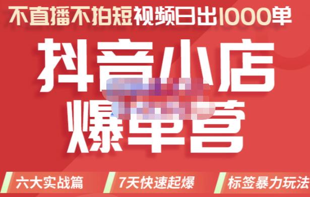 推易电商·2022年抖音小店爆单营，不直播、不拍短视频、日出1000单，暴力玩法-鱼梓小栈