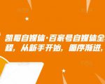 凯哥自媒体·百家号自媒体全套实战赚钱教程，从新手开始，循序渐进，系统的讲解-鱼梓小栈