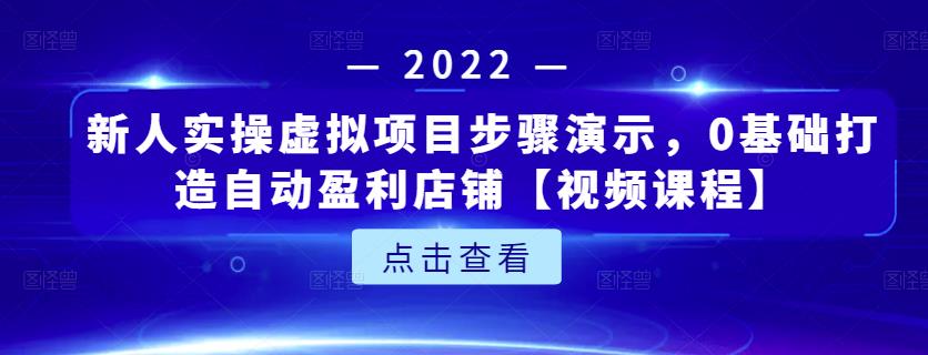 新人实操虚拟项目步骤演示，0基础打造自动盈利店铺【视频课程】-鱼梓小栈