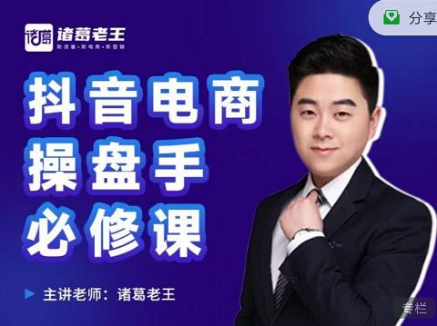 诸葛老王-抖音电商操盘手必修课：顶层设计，​起号破局，爆款运营，数据分析-鱼梓小栈