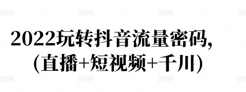 2022玩转抖音流量密码，(直播+短视频+千川)-鱼梓小栈