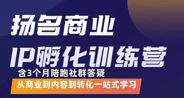 杨名商业IP孵化训练营，从商业到内容到转化一站式学 价值5980元-鱼梓小栈