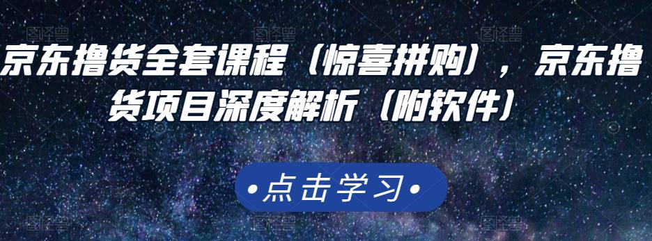 京东撸货全套课程（惊喜拼购），京东撸货项目深度解析（附软件）-鱼梓小栈