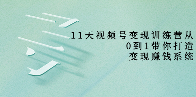 11天视频号变现训练营，从0到1打造变现赚钱系统（价值398元）-鱼梓小栈