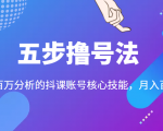 五步撸号法，掌握百万分析的抖课账号核心技能，从逻辑到实操-鱼梓小栈