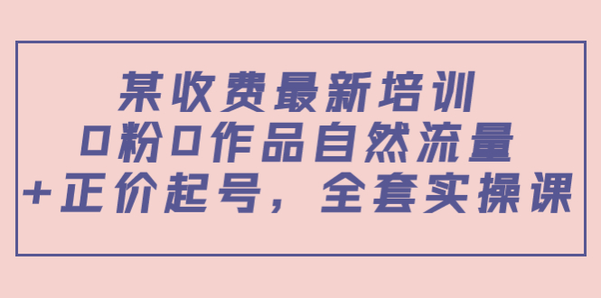 某最新收费培训内容：0粉0作品自然流量+正价起号，全套实操课-鱼梓小栈