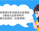独家精细化影视解说全盘课程，0基础从运营到制作，赢在起跑线（全套课程）-鱼梓小栈