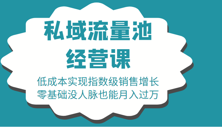 16堂私域流量池经营课：低成本实现指数级销售增长，零基础没人脉也能月入过万-鱼梓小栈