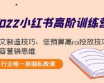 2022小红书高阶训练营:爆文制造技巧,低预算高roi投放技巧,内容营销思维-鱼梓小栈