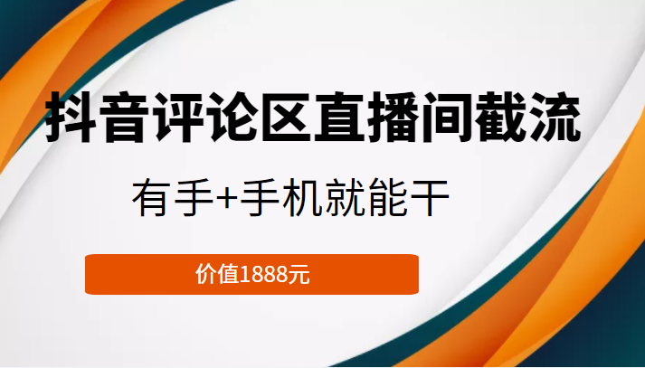 抖音评论区直播间截流，有手+手机就能干，门槛极低，模式可大量复制（价值1888元）-鱼梓小栈