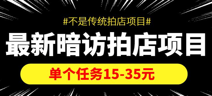 最新暗访拍店信息差项目，单个任务15-35元（不是传统拍店项目）-鱼梓小栈