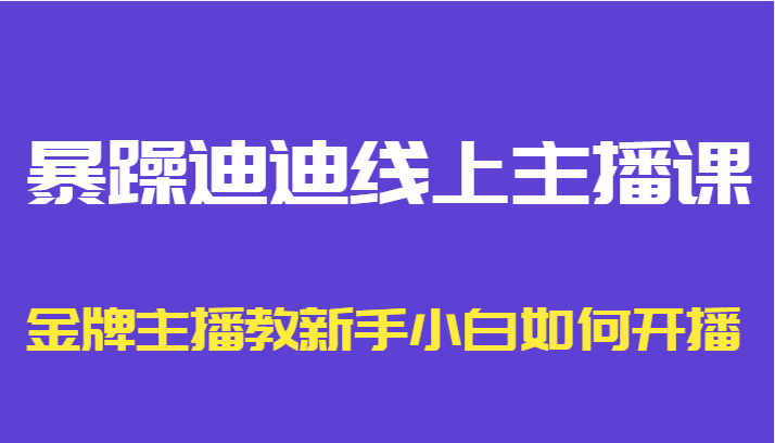 暴躁迪迪线上主播课，金牌主播教新手小白如何开播-鱼梓小栈