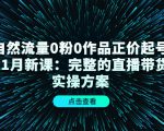 自然流量0粉0作品正价起号11月新课：完整的直播带货实操方案-鱼梓小栈