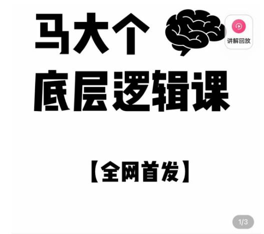 马大个·底层逻辑课，51节底层逻辑智慧课-价值1980元-鱼梓小栈