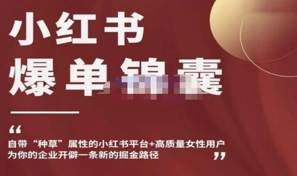 小红书爆单锦囊，自带种草属性+高质量女性用户，为你的企业开辟一条新的掘金路径-鱼梓小栈