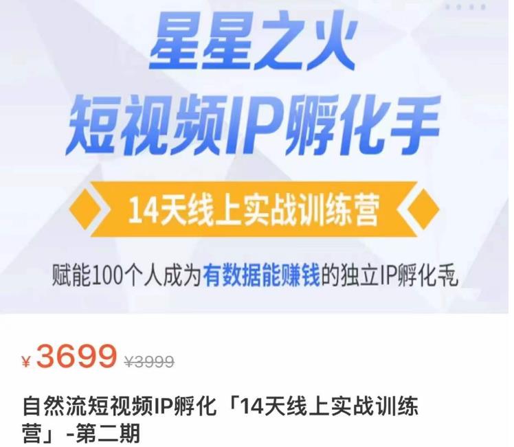 瑶瑶·自然流短视频IP孵化第二期，14天线上实战训练营，赋能100个人成为有数据能赚钱的独立IP孵化手-鱼梓小栈