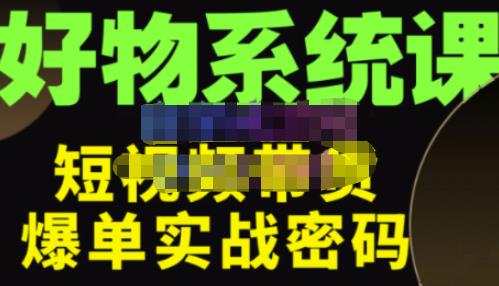 大嘴·好物短视频带货解析，学完你将懂的短视频带货底层逻辑，做出能表现的短视频-鱼梓小栈
