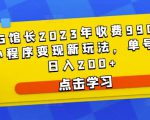 D1G馆长2023年收费990的抖音小程序变现新玩法，单号轻松日入200+-鱼梓小栈