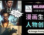 Midjourney V4版本操作教程：2个简单参数，完成漫画生成，人物创建-鱼梓小栈