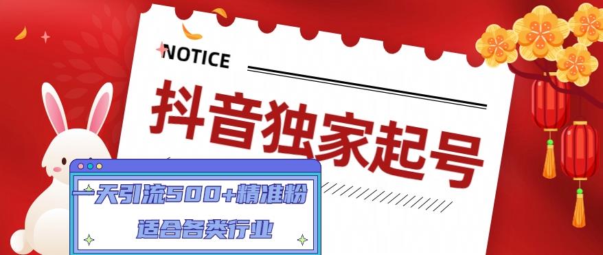 抖音独家起号，一天引流500+精准粉，适合各类行业（9节视频课）-鱼梓小栈