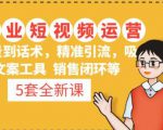 5套·美业短视频运营课从场景到话术·精准引流·吸金文案工具·销售闭环等-鱼梓小栈