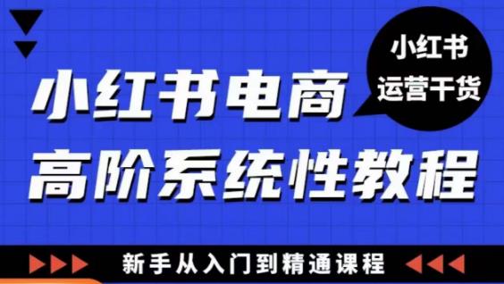 小红书电商高阶系统教程，新手从入门到精通系统课-鱼梓小栈